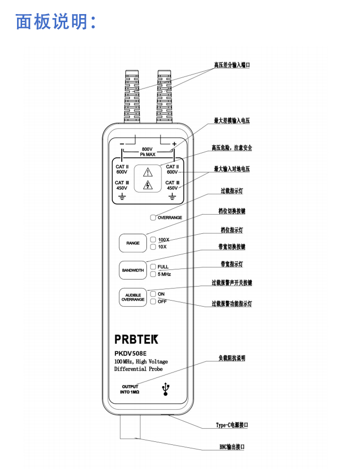 PRBTEK高壓差分探頭PKDV508E(經濟型)(圖4)